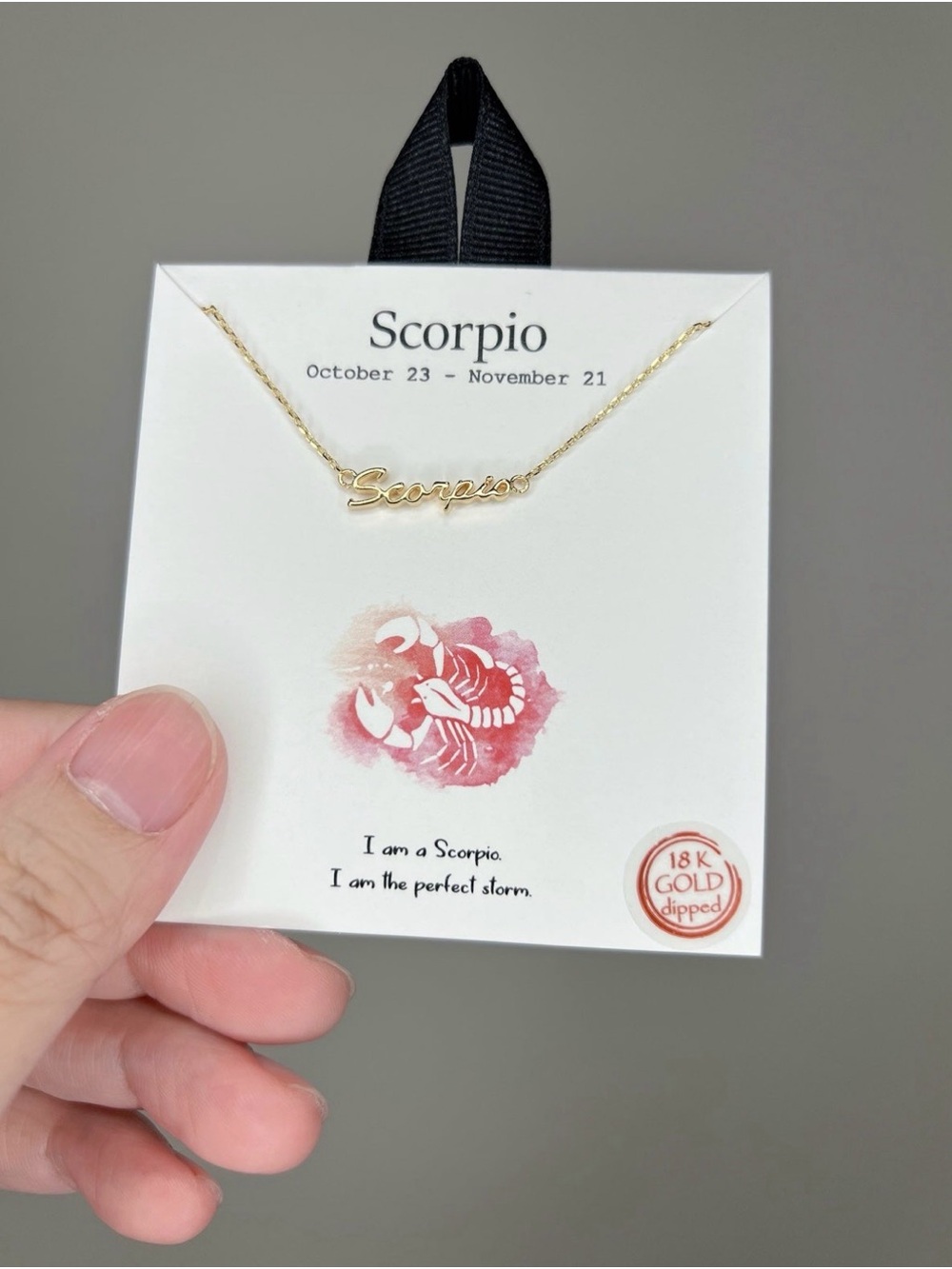 Zodiac Necklace/Scorpio Necklace/18k Gold Dipped